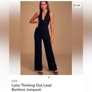 Lulus Thinking Out Loud Backless Jumpsuit